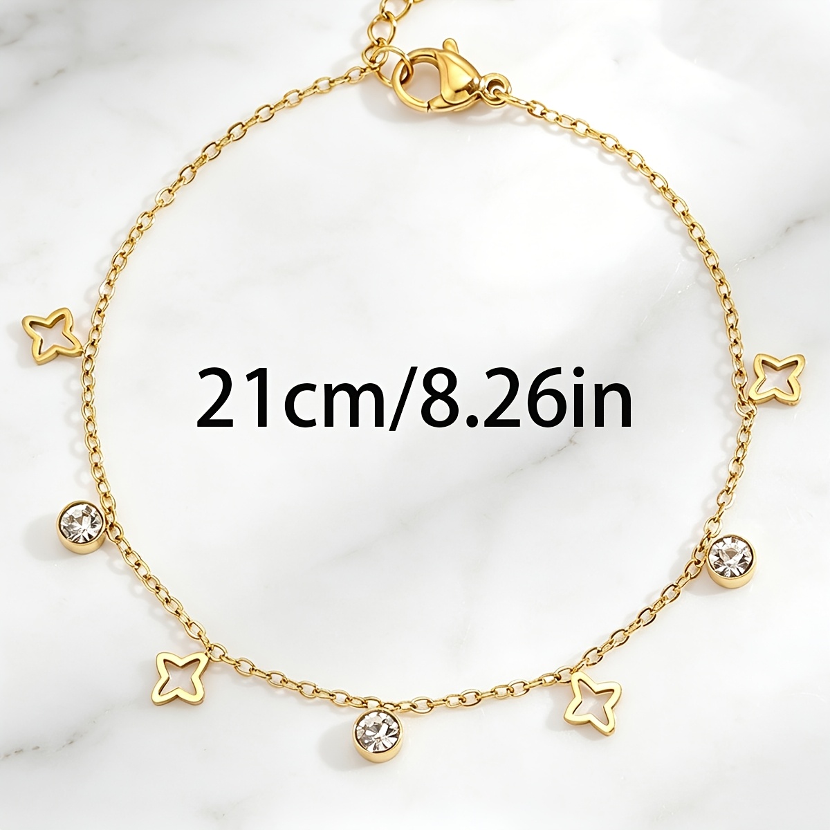 18k Gold Plated Bracelet & Pendant, Unisex Minimalist